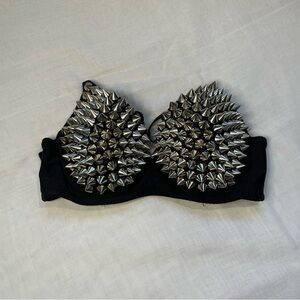 Silver studded bra top